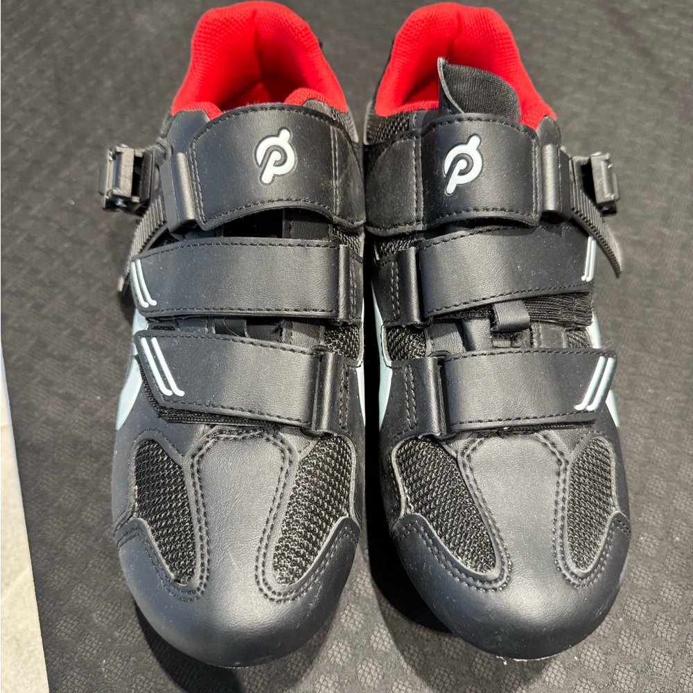 Peloton Black and Red Athletic Shoes